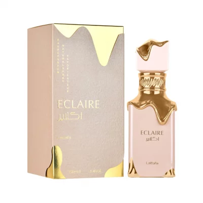 Lattafa Eclaire eau de parfum 100ml flacon gourmand caramel lait vanille praline musc parfum sucré dessert