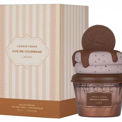 Lattafa Give Me Gourmand Cookie Crave eau de parfum 75ml flacon cupcake parfum biscuit vanille crème gourmande