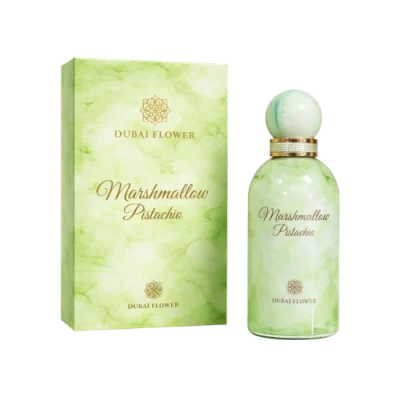 Marshmallow Pistachio Dubai Flower extrait de parfum 100ml flacon vert parfum gourmand pistache vanille caramel coco musc blanc